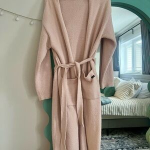 Elegant Cream Knit Lounge Robe